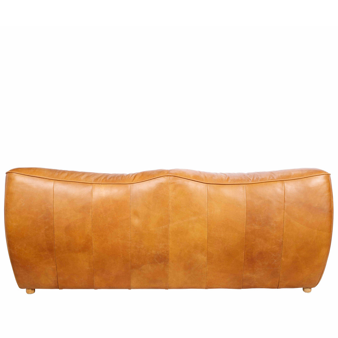 Vintage Genuine Leather 2 Seater Sofa BEANBAG Close-up