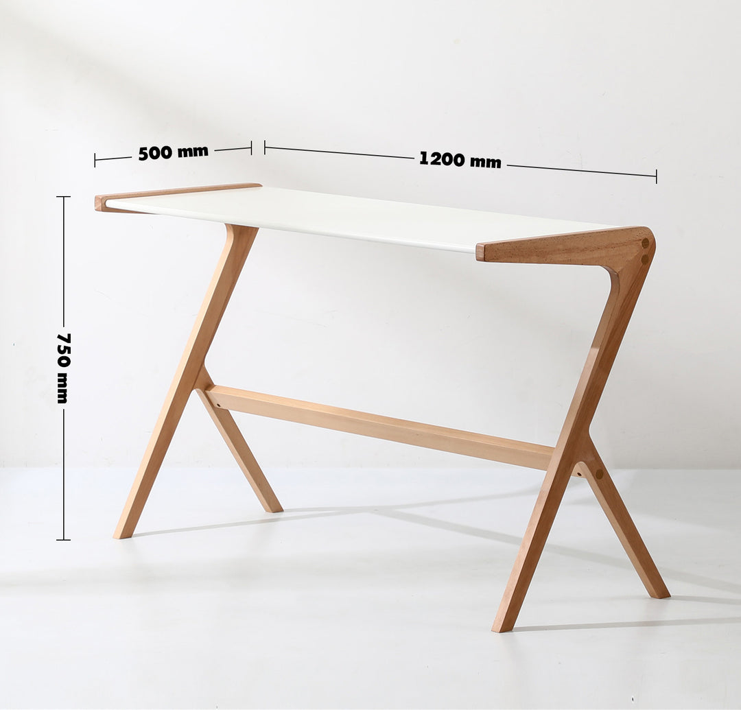Scandinavian Wood Study Table SEATTLE Size Chart