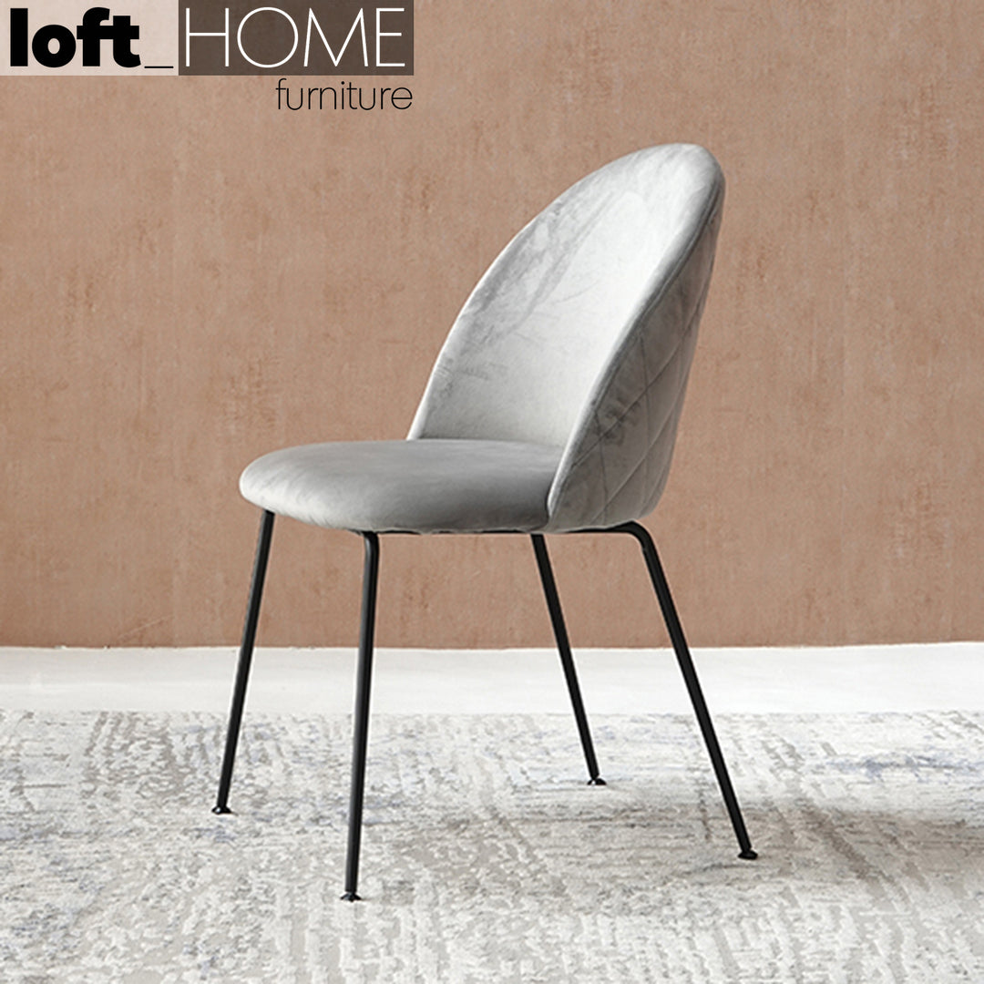 Modern Velvet Dining Chair GREY VELVET Color Variant