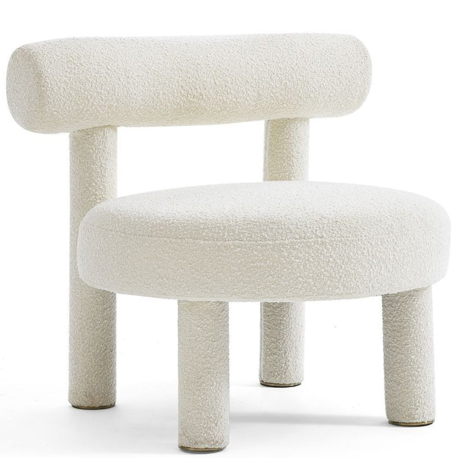 Modern Teddy Fabric 1 Seater Sofa BARNEY White Background