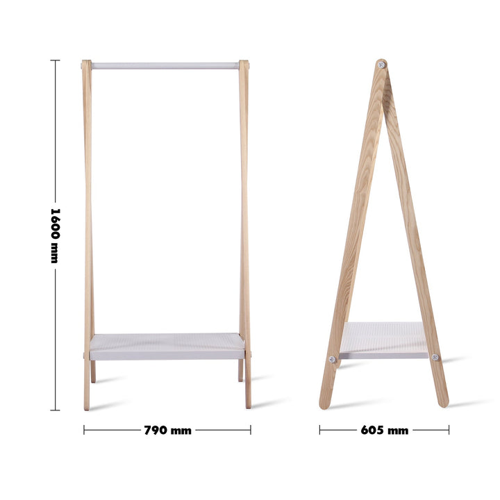 Scandinavian Wood Cloth Hanger Shelf TOJ Size Chart
