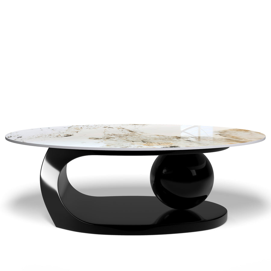 Modern Sintered Stone Coffee Table GLOBE BLACK White Background