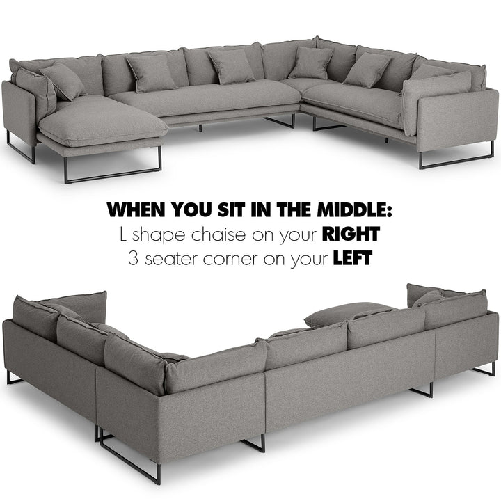 Modern Fabric L Shape Sofa MALINI 3+3+L Detail 9