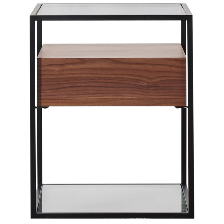 Modern Tempered Glass Side Table IVAN S White Background