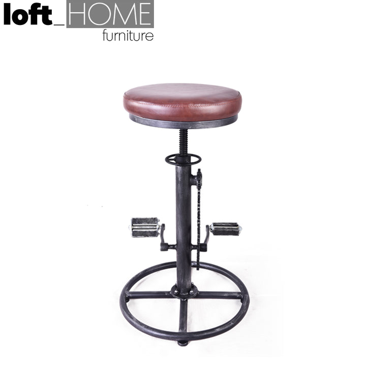 Industrial Wood Height Adjustable Bar Stool BICYCLE Color Variant