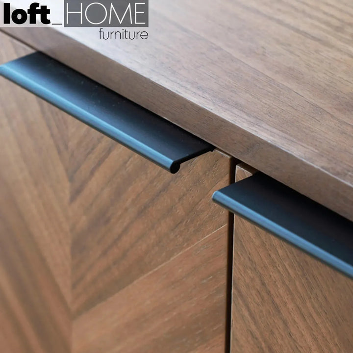 Tv console liam low in panoramic view.