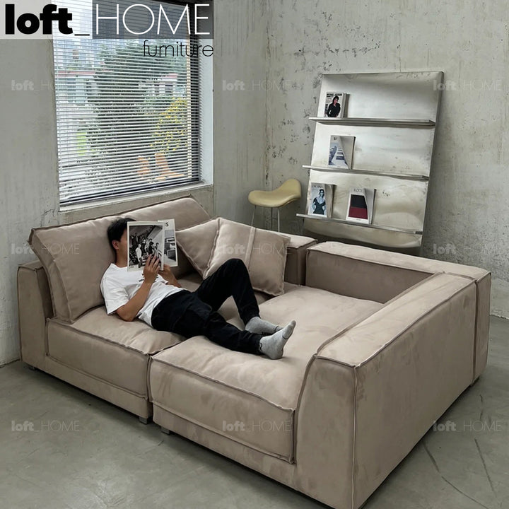 Minimalist Suede Fabric 3 Seater Sofa BUDAPEST Conceptual