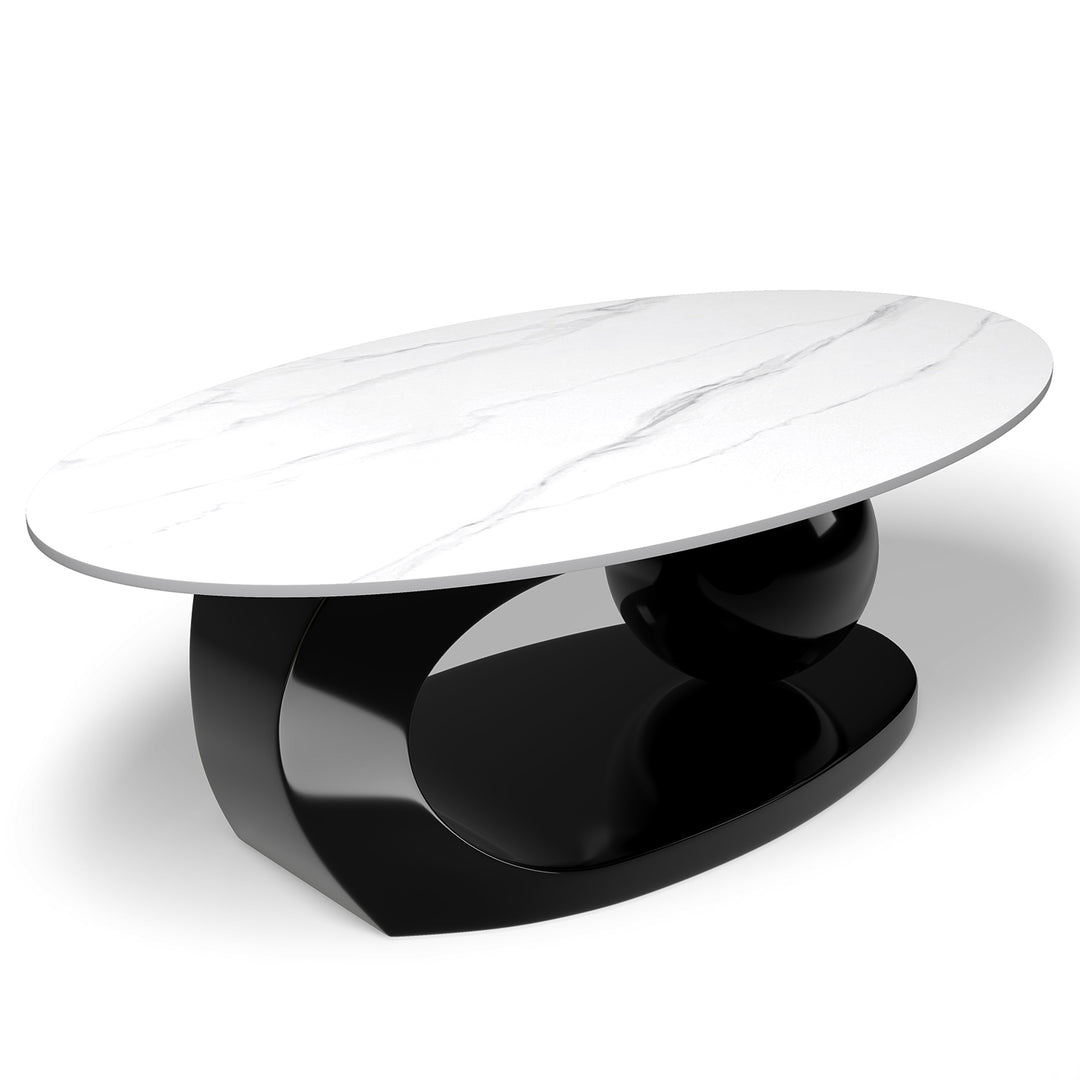 Modern Sintered Stone Coffee Table GLOBE BLACK Panoramic