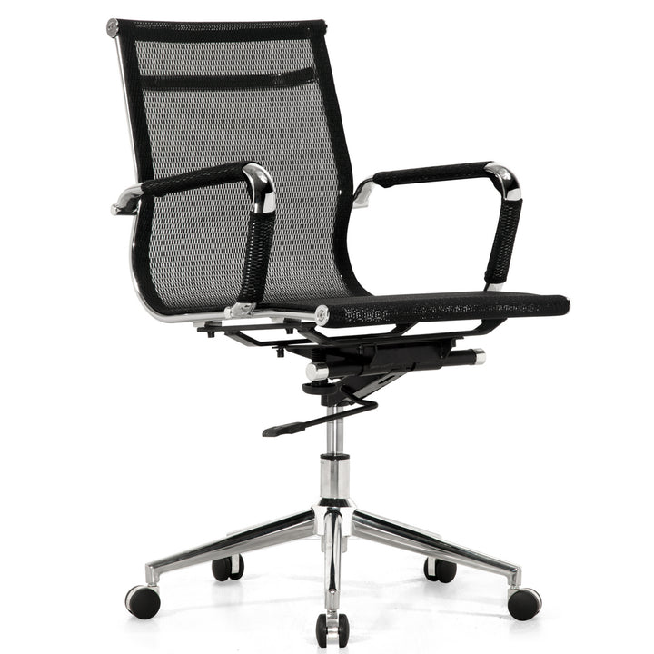 Modern Mesh Office Chair IVES LOW White Background