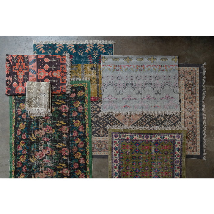 4' x 6' woven cotton printed rug color swatches.
