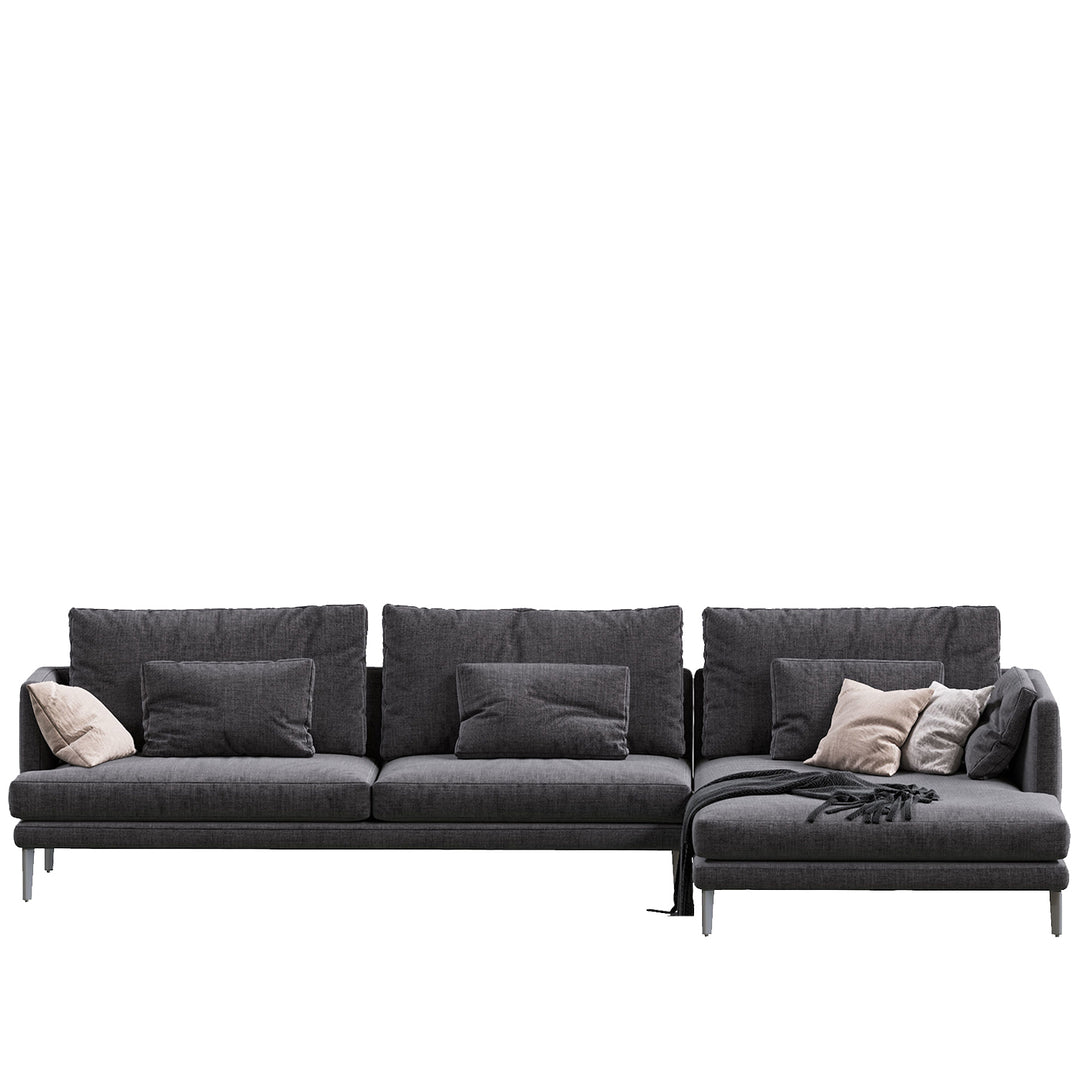 Modern Fabric 3+L Sectional Sofa WILLIAM White Background