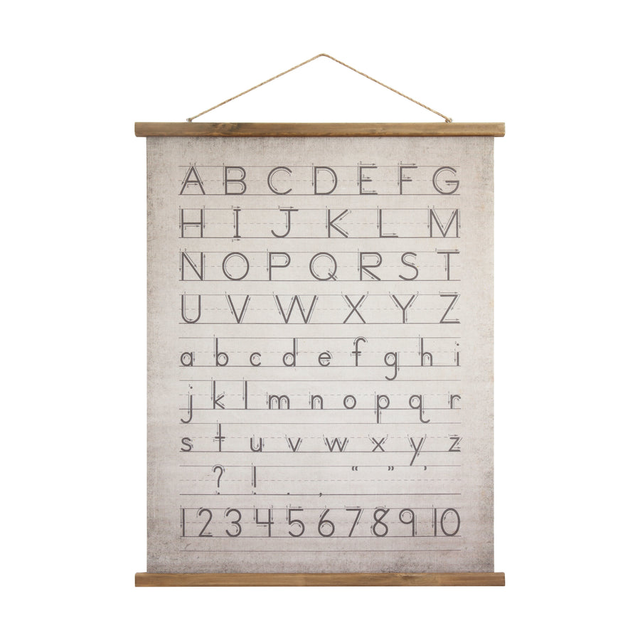 Alphabet & Numbers Wall Decor White Background