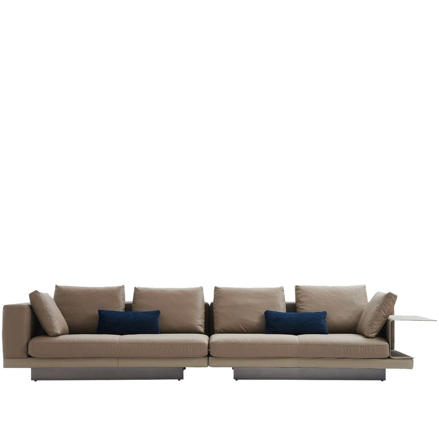 Minimalist Genuine Leather 4 Seater Sofa CONNERY White Background