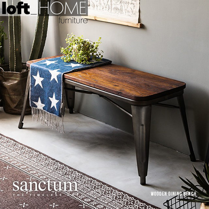 Industrial Elm Wood Dining Bench SANCTUM X Primary Product