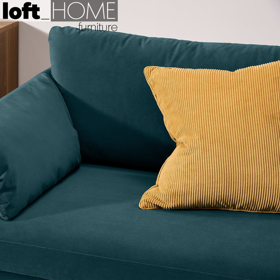 Modern Velvet Sofa Bed HITOMI STEEL BLUE Life Style