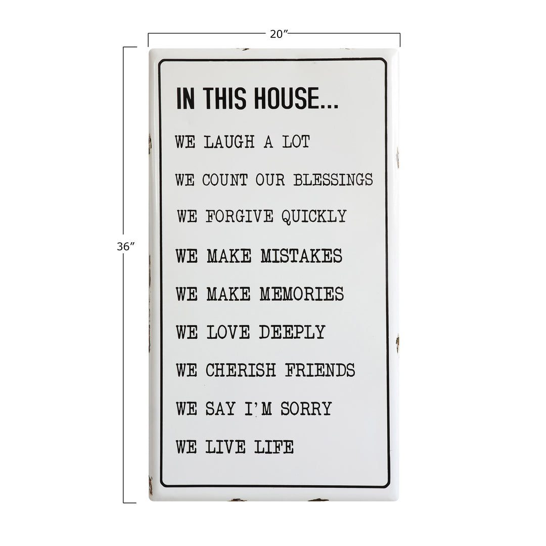 "In This House..." Enameled Wall Plaque Size Chart
