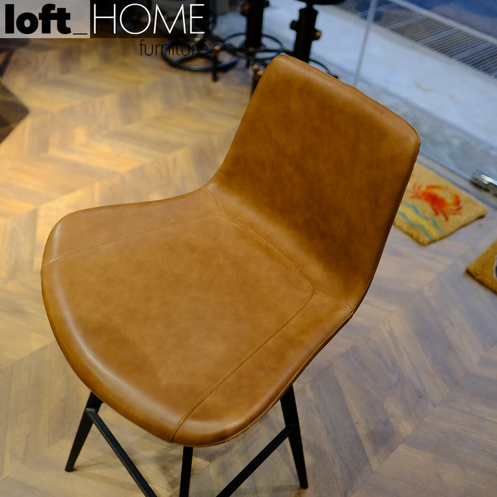 Modern Leather BAR CHAIR METAL MAN In-context