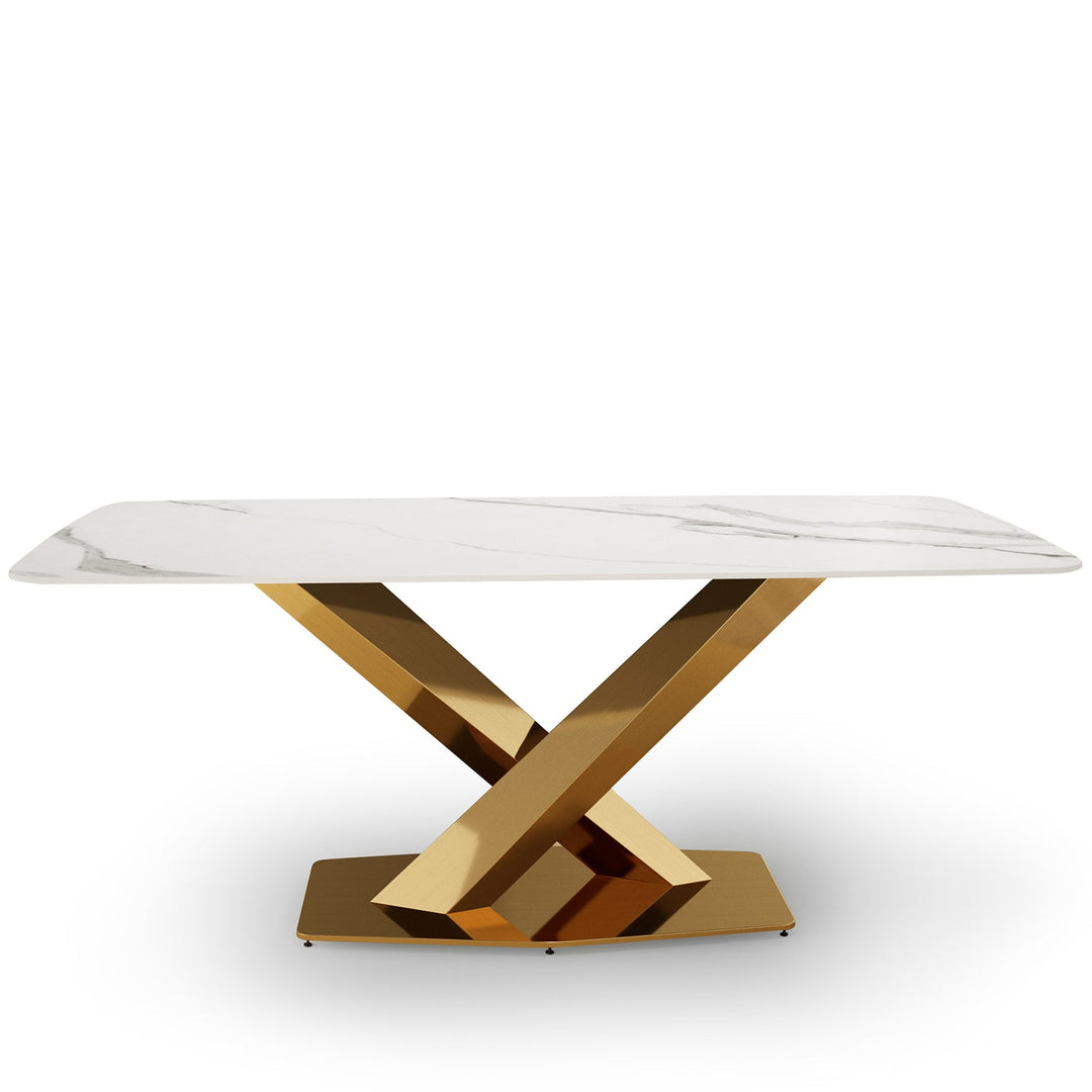 Modern Sintered Stone Dining Table STRATOS GOLD White Background