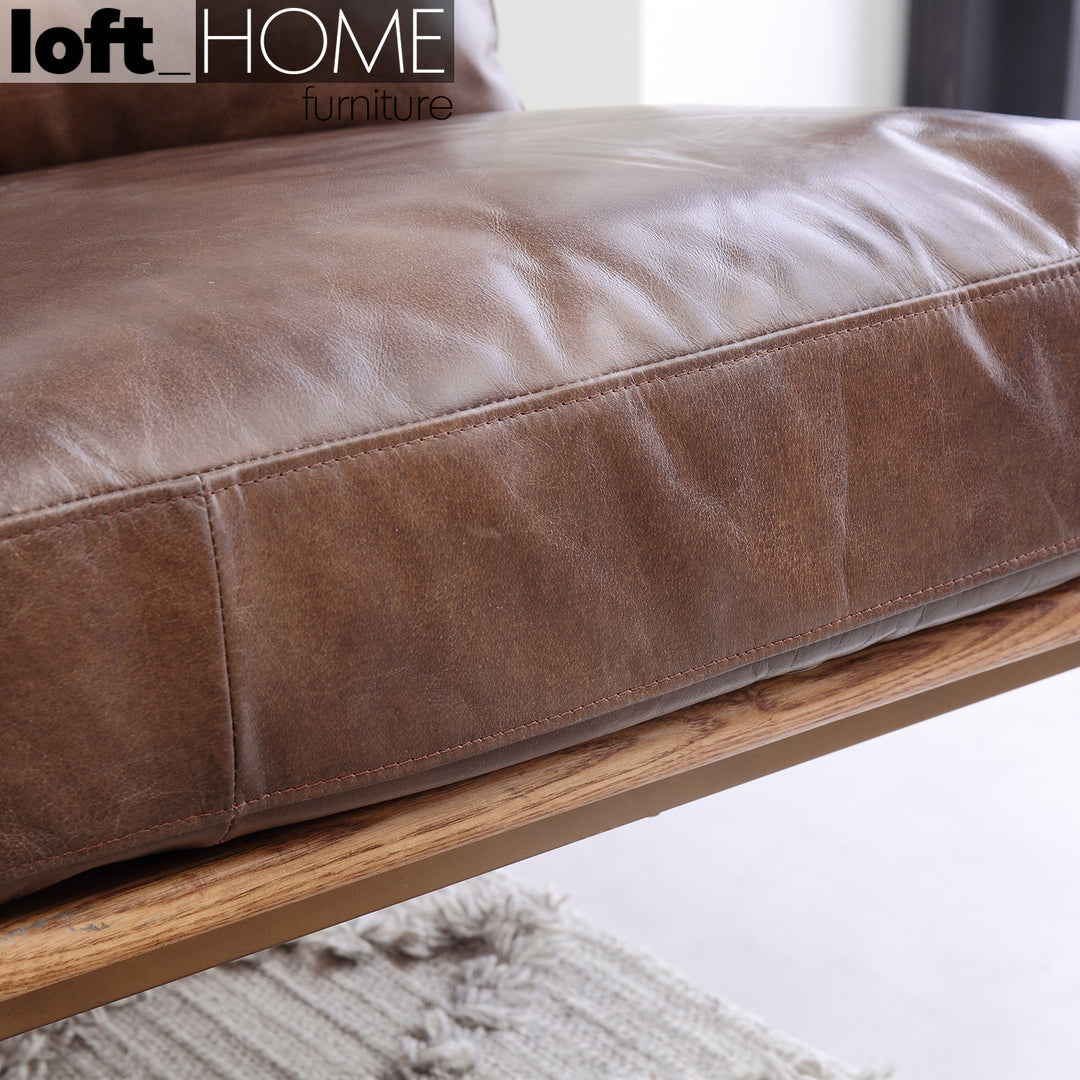 Vintage Genuine Leather 1 Seater Sofa HUMMER BRASS Environmental