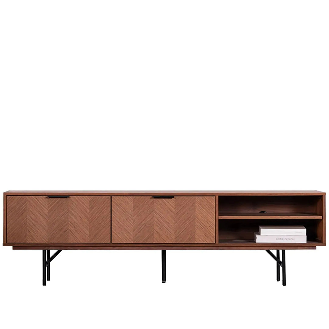 Tv console liam low in white background.