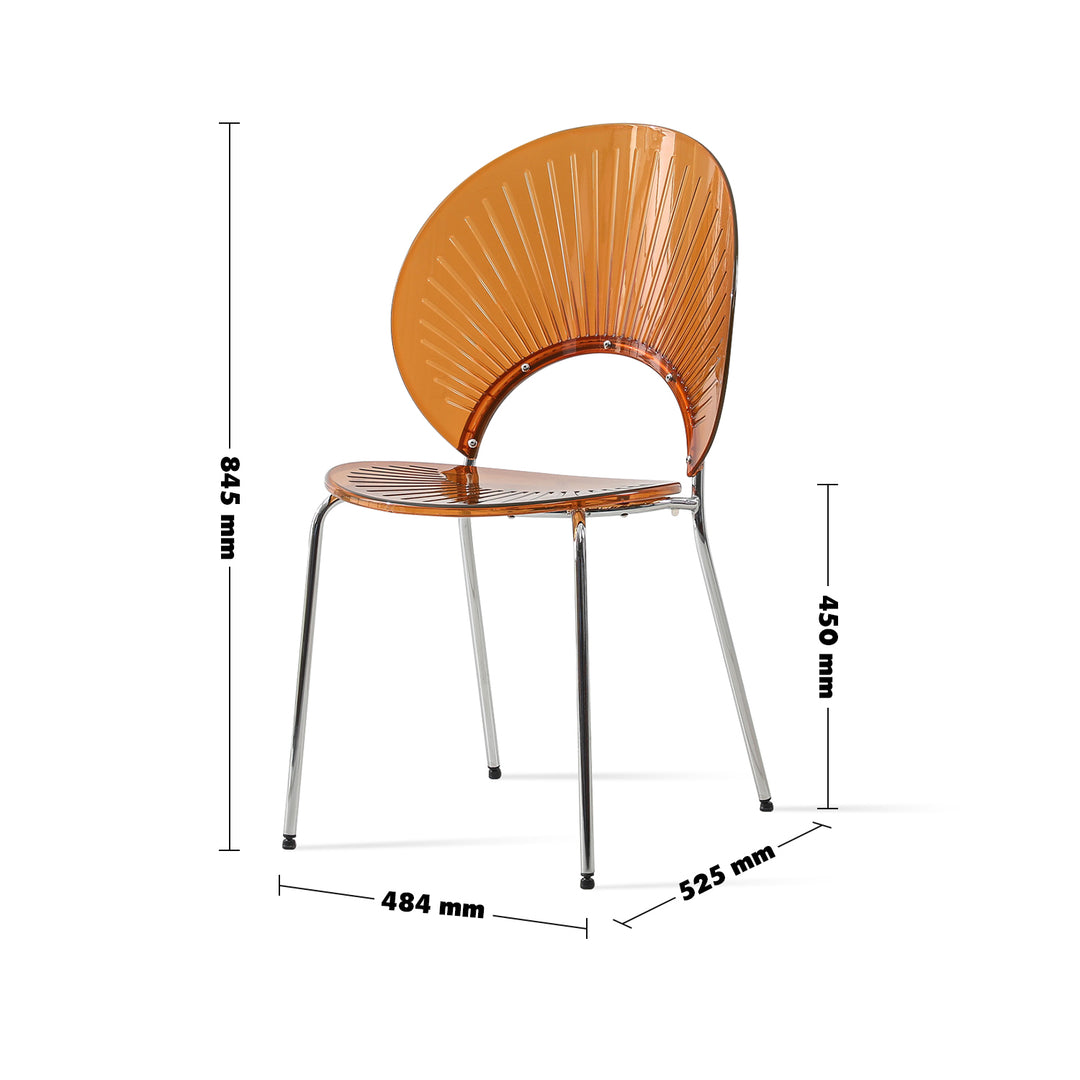 Scandinavian Plastic Dining Chair APOLLO CLEAR Size Chart