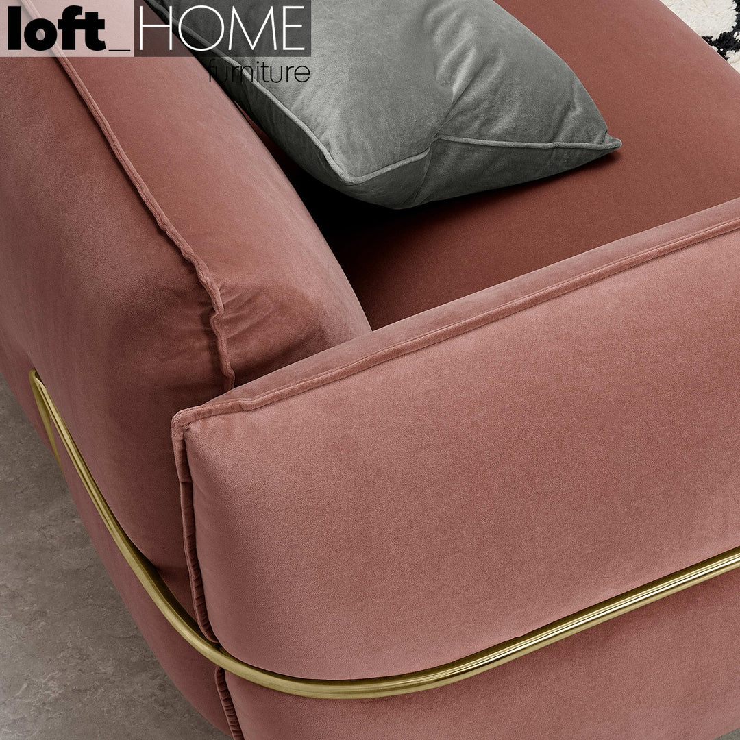 Modern Velvet 3 Seater Sofa DION In-context