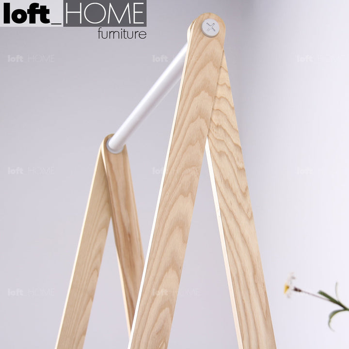 Scandinavian Wood Cloth Hanger Shelf TOJ Detail 6