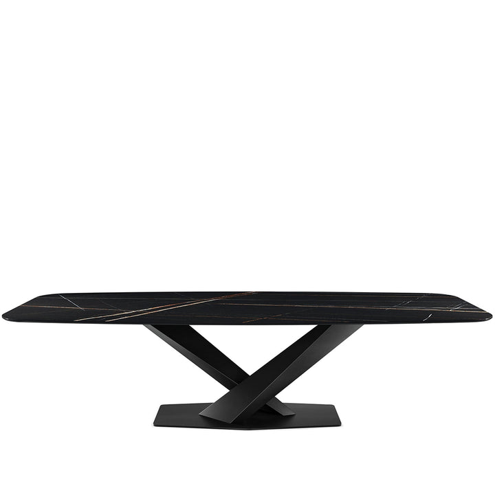 Modern Sintered Stone Dining Table STRATOS BLACK PRO White Background