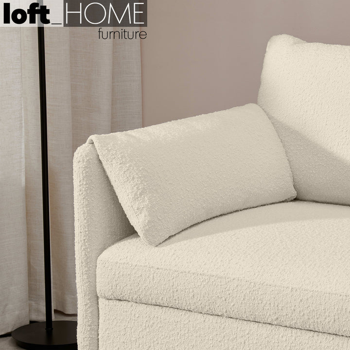 Modern Boucle Sofa Bed HITOMI WHITEWASH Life Style