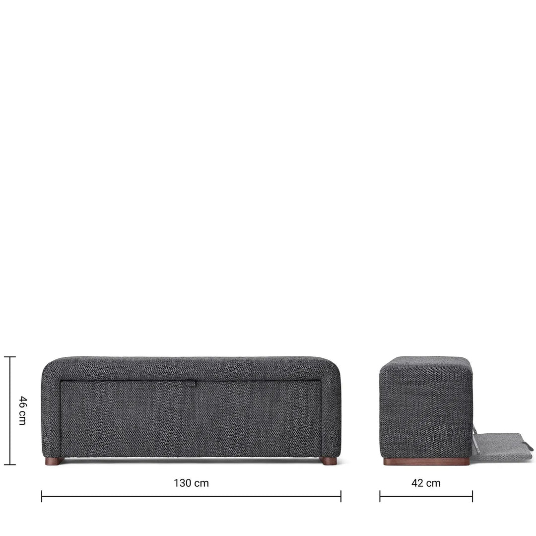 Modern fabric storage dining bench palmi size charts.