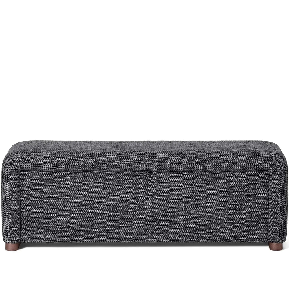 Modern fabric storage dining bench palmi in white background.