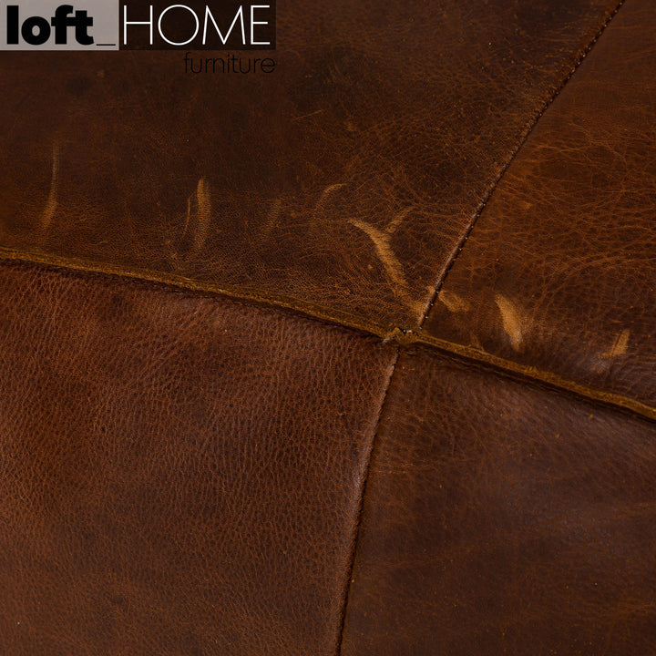 Vintage Genuine Leather 1 Seater Sofa ANTIQUE MASTER Detail 1