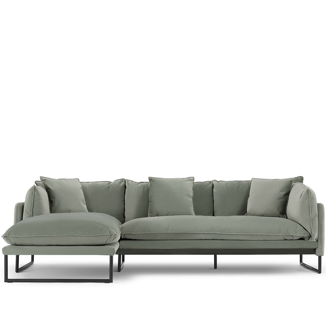Modern Velvet L shape Sofa MALINI Sage Green 3+L Detail