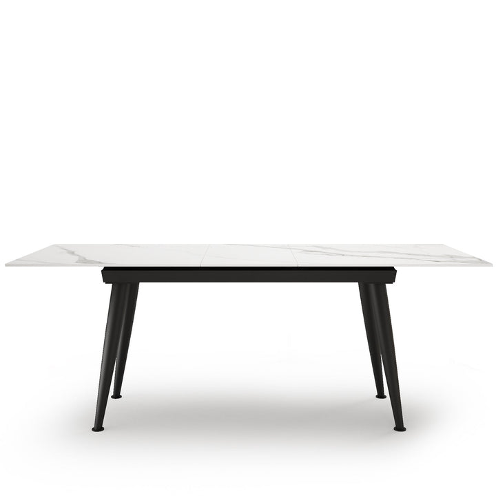 Modern Extendable Sintered Stone Dining Table NIEVE White Background