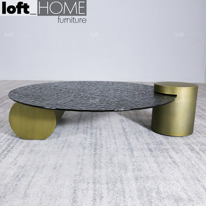Modern Fused Glass Coffee Table VERRE PARTICULIER BRASS Life Style