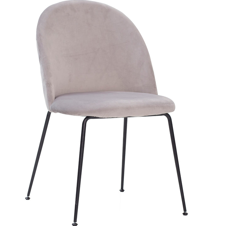 Modern Velvet Dining Chair GREY VELVET White Background