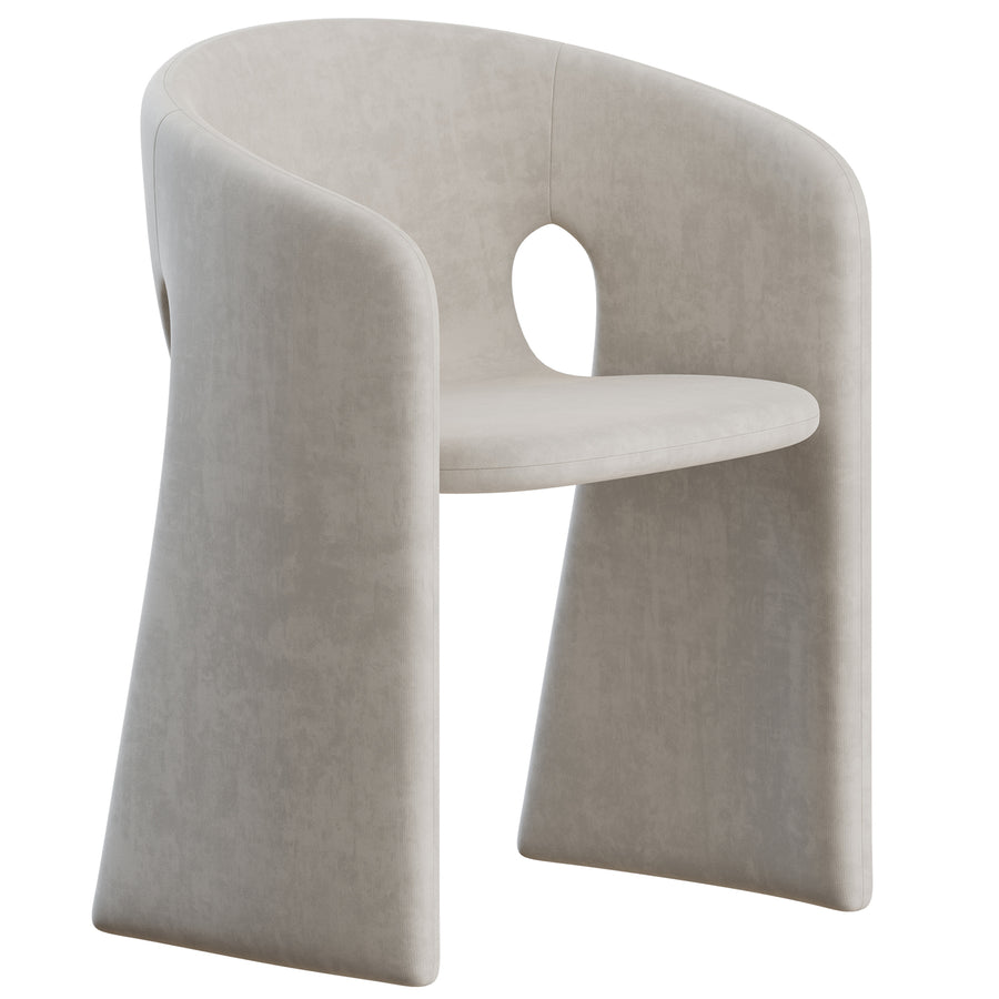 Contemporary Velvet Dining Chair CELESTE White Background