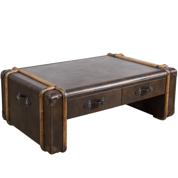 Vintage Genuine Leather Coffee Table RICHARDS' TRUNK Life Style