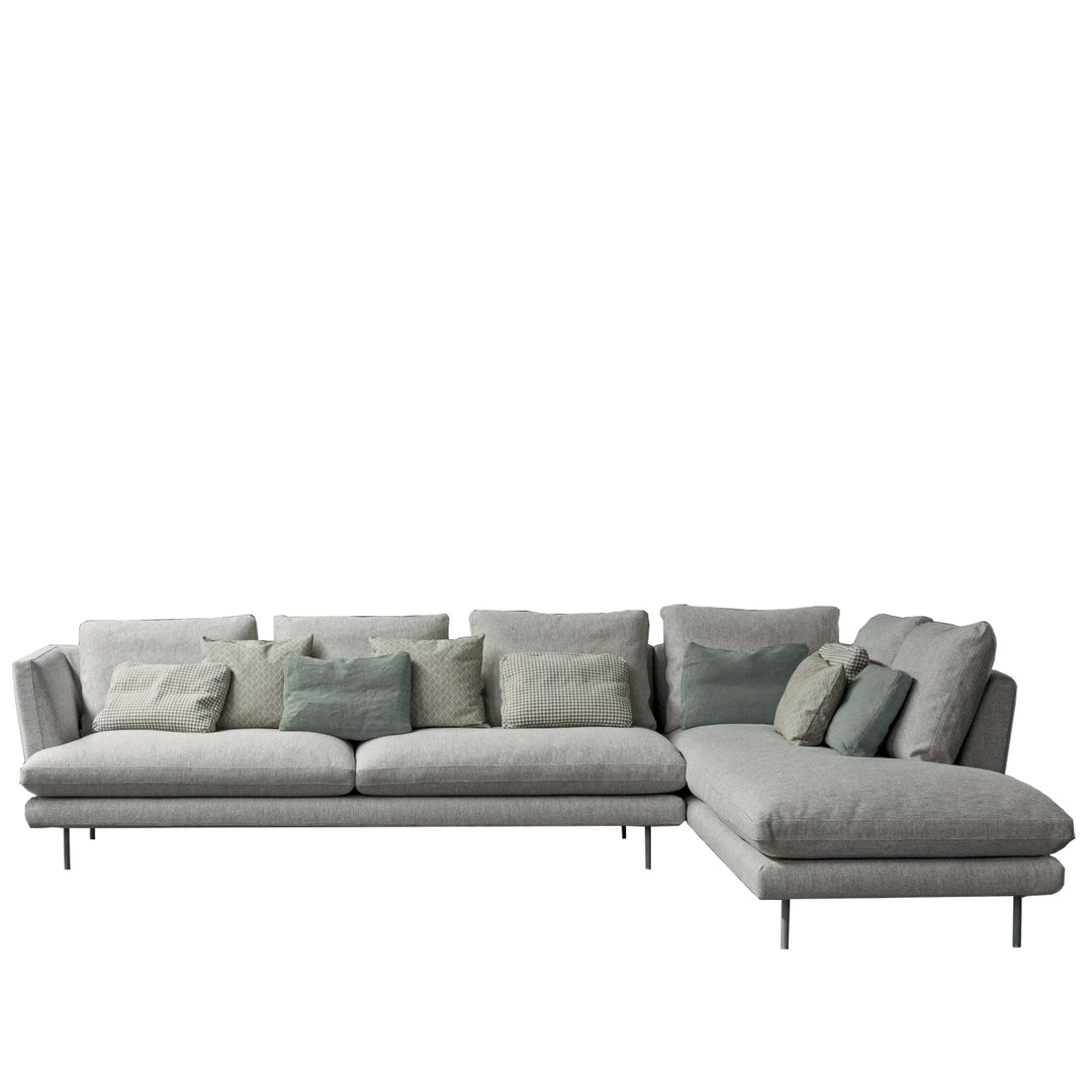 Modern Fabric 3+L Sectional Sofa LARS White Background