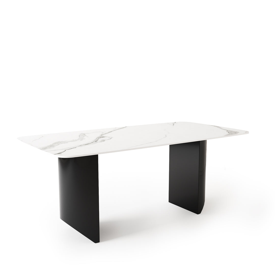 Modern Sintered Stone Dining Table WEDGE BLACK Panoramic