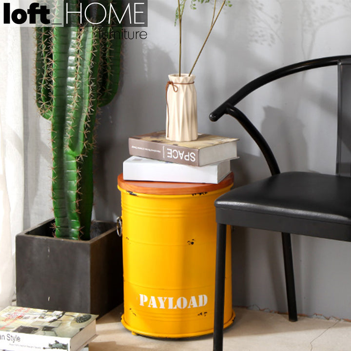 Industrial Metal Side Table CONTAINER ROUND Environmental