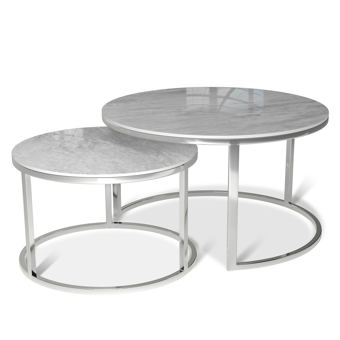Modern Sintered Stone Coffee Table SILVER Situational