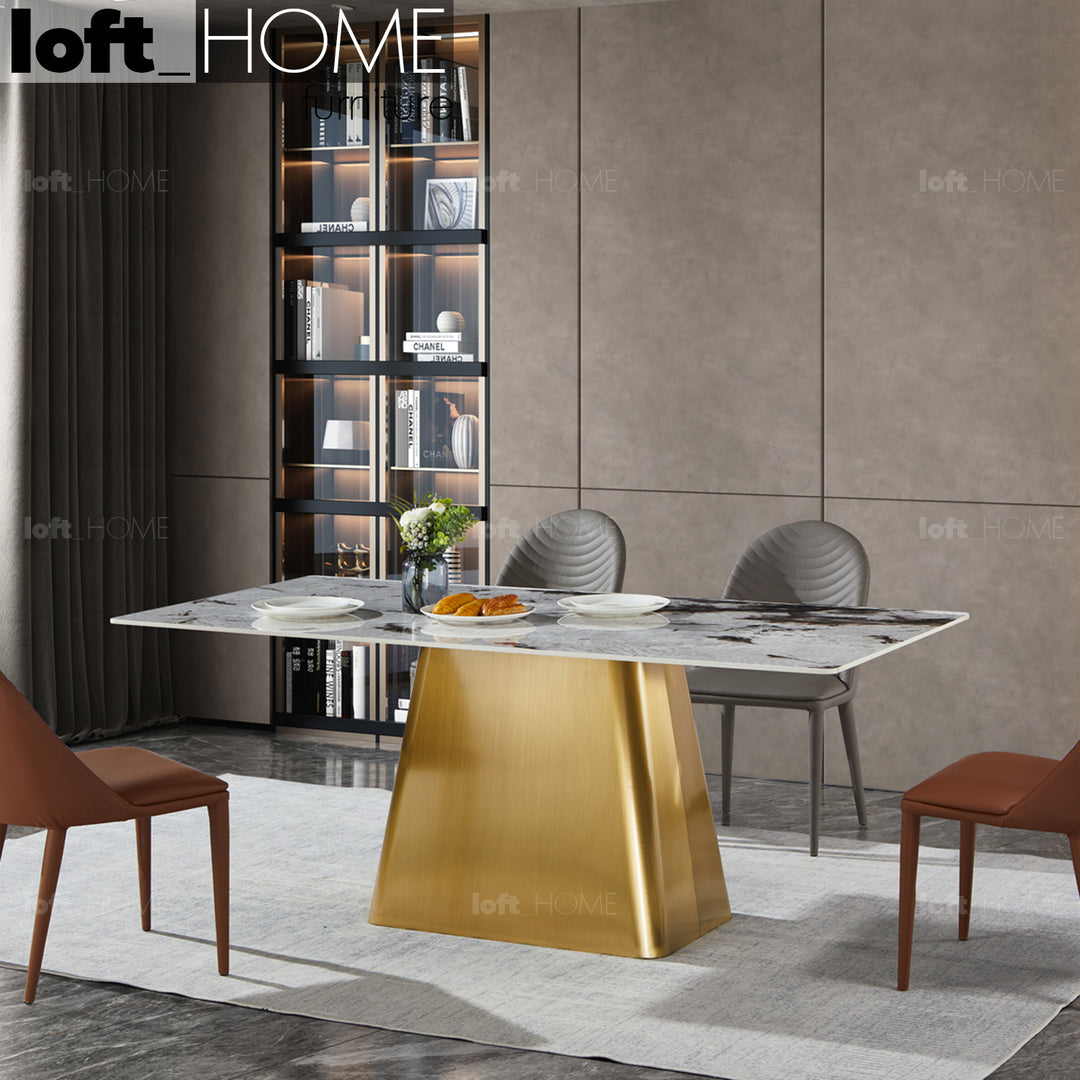 Modern Sintered Stone Dining Table HAKU Gold Primary Product