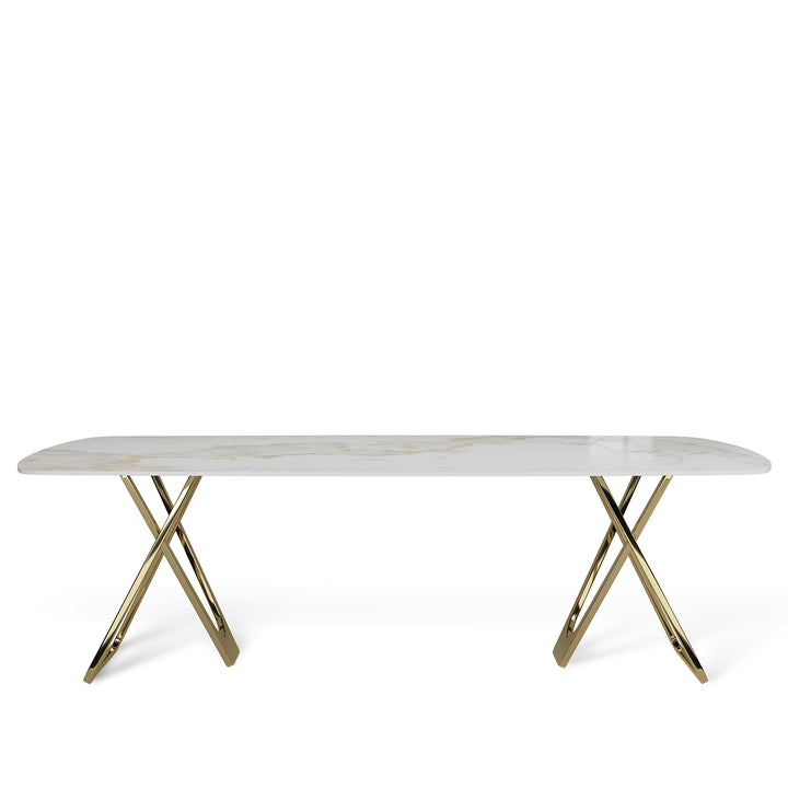 Modern Sintered Stone Dining Table GROOT White Background