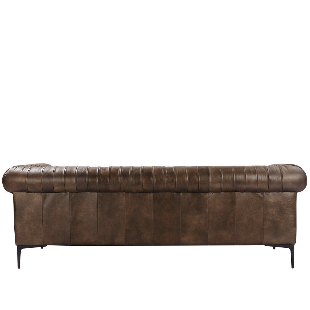 Vintage Genuine Leather 3 Seater Sofa ELIS Detail 1
