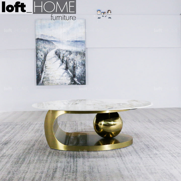 Modern Sintered Stone Coffee Table GLOBE GOLD Life Style