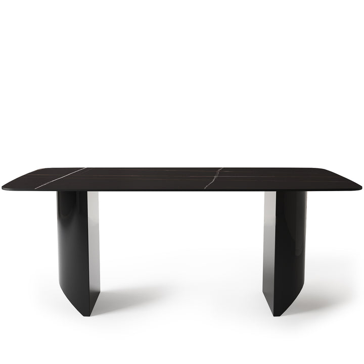 Modern Sintered Stone Dining Table WEDGE BLACK White Background