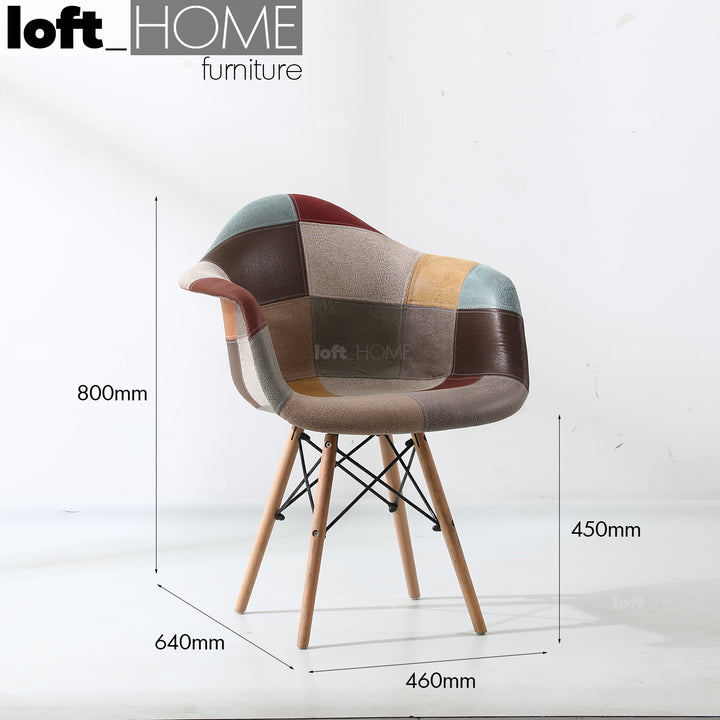 Modern Fabric Dining Chair KNOX Size Chart