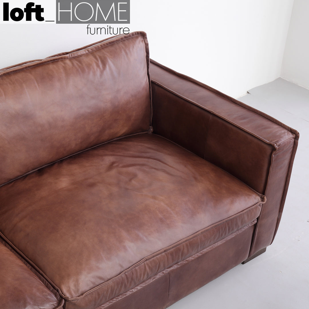 Vintage Genuine Leather 3 Seater Sofa BROWN WHISKY Situational