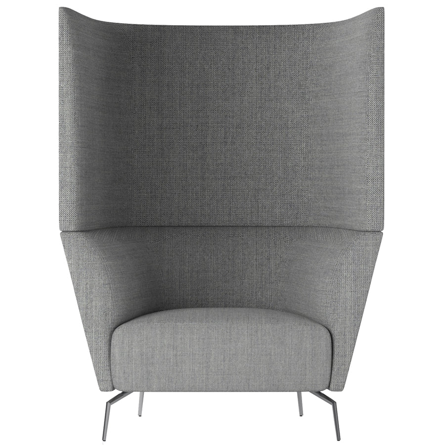 Minimalist Fabric 1 Seater Sofa High Back KAS White Background